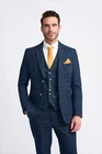 Cavani Men's and Boys' Matching Suit Set - Navy Tweed Check  Sale RRP £ 299