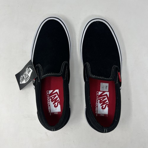 Vans Classic Slip On Pro Men's 7 Women's 8.5 Black White Shoes New - Picture 3 of 5