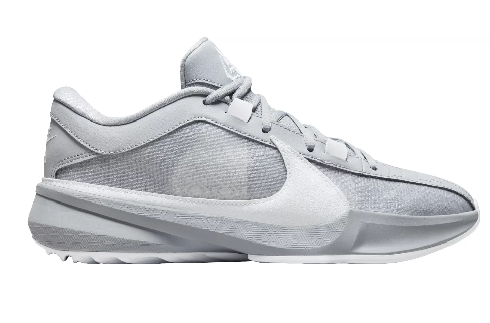 Nike Zoom Freak 5 Basketball Shoes Wolf Grey White Giannis ALL