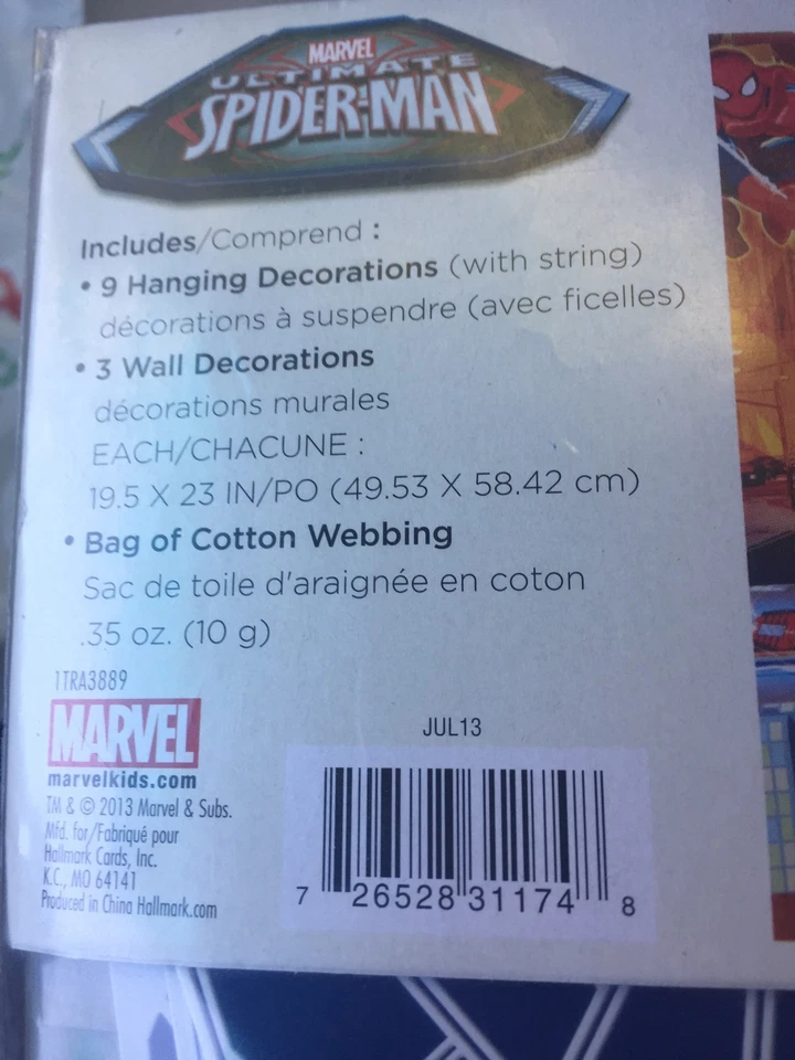 Room Transformation Wall Decor SPIDERMAN Birthday Hallmark Cotton spider web kit - Image 3 of 4