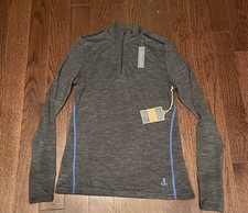 Pendleton Men Mock Neck 1/4 Zip Shirt Merino Wool Size Small Heather Gray New