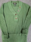 Eddie Bauer Angora Blend Knit Cardigan Sweater Women’s Medium Green Buttons