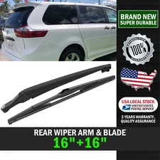 New Rear Windshield Back Wiper Arm Blade Set 16"+16" OEM Replacement All Season