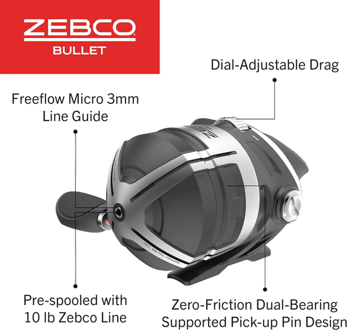 Mulinello da Pesca Bullet Spincast, Taglia 30 Mulinello, Veloce 29,6 Pollici per Turno, Gripem Al - Foto 4 di 14