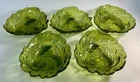 (5) Vintage Indiana Depression Glass Loganberry Leaves Green Candy Dish  Bowl