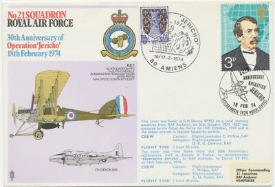 FRANCE / GREAT BRITAIN 1974 TWO COUNTRIES Special Flight Royal Air Force SCARCE - Bild 1 von 2