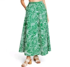 Tabitha Brown Maxi Skirt Leaf Print