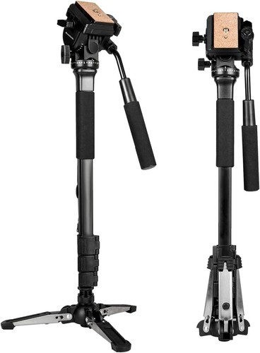 Koolehaoda Camera Aluminum monopod with metal tripod Base.6 sections 46-177 cm adjustable, leg diameter 28 mm, up to 6 kg