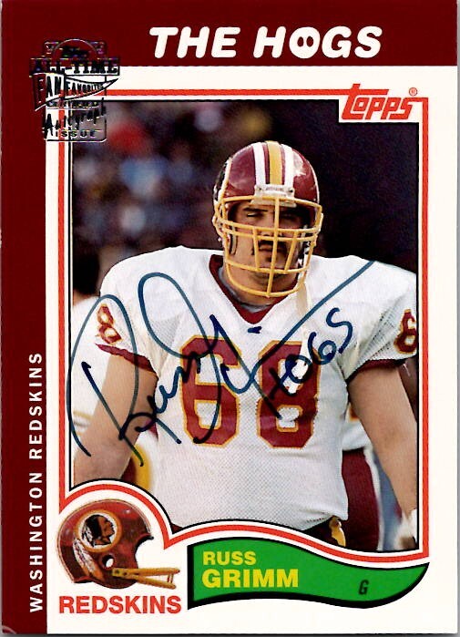 2004 Topps Fan Favorites RUSS GRIMM Washington Redskins AUTO