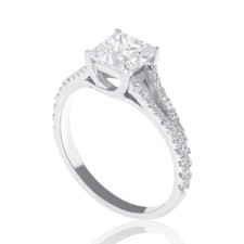 1 1/2 CT Elegant Diamond Engagement Ring Princess Cut F/VS1 14K White Gold
