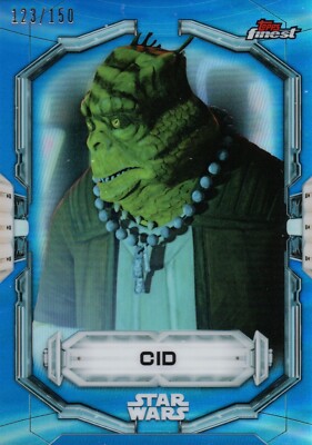 2022 Topps Star Wars Finest, Cid (24) Blue Refractor Base Card #123/150