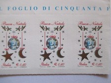 italia 2009 varieta' terzina natale laico con giallo fuori registro su luna