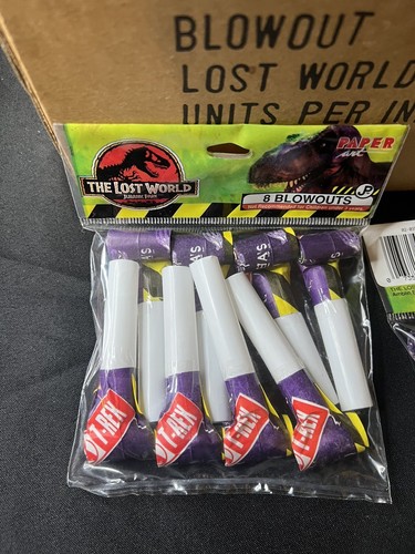 Jurassic Park The Lost World Birthday Blowouts Blow Outs Party Supplies 12 Packs - Picture 2 of 14