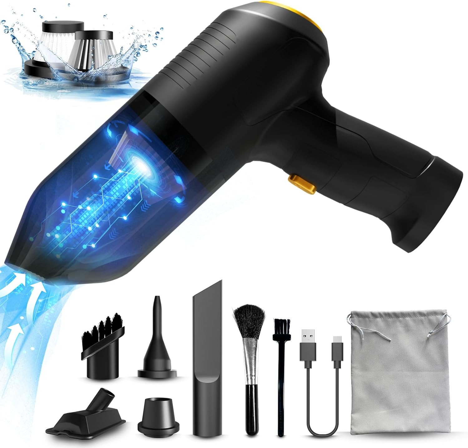 Aspiratore Portatile Auto 27000Pa | Aspirabriciole Wireless Brushless - 1