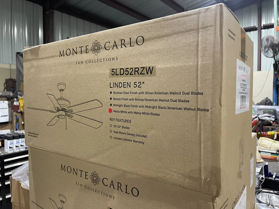 Linden 52 in. Transitional Indoor Matte White Ceiling Fan with White Blades - Image 4 of 4