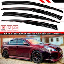 For 10-14 Subaru Legacy 4dr Sedan Jdm 3d Wavy Window Visor Rain Guard Deflector