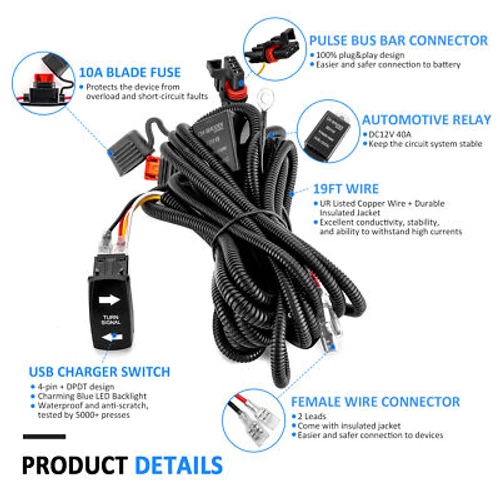 For Polaris RZR/Ranger/General 3FT RGB Whip Lights+Plug & Play Turn Signal Wire - Picture 11 of 14