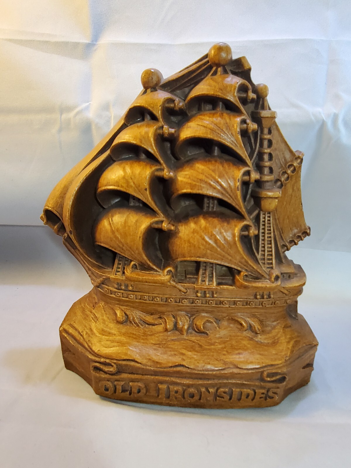 Old Ironsides Carved Wood Bookends eBay