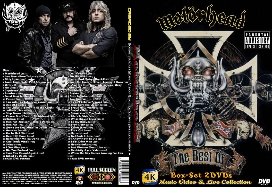 MOTORHEAD MUSIC VIDEO & LIVE COMPILATION (2 DVDS)!!KISS AC/DC DORO DIO ...