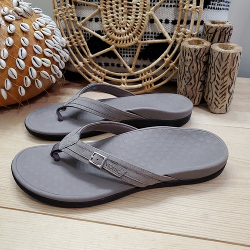 Chanclas para mujer Vionic 11/43 Tide Patty ortopédicas soporte para arco hebilla marrón - Imagen 4 de 13