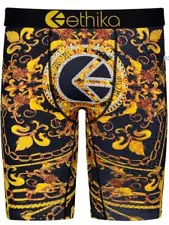 Ethika the Staple LUXURIANT Gold Diamonds Logo Long Boxers Mn's NIP