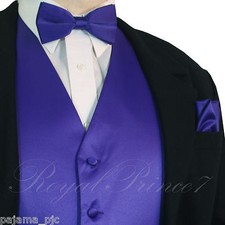 Purple MEN's Vest Waistcoat and Straight Cut Bow Tie Set Suit / Tuxedo Wedding