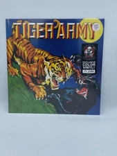 TIGER ARMY SELF TITLED LP RECORD ORANGE & BLACK SPLATTER VINYL HAND NUMBERED