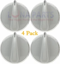 4 Pack WH01X10462 Gray Knob for GE Dryer Machine AP4485269 PS2370714