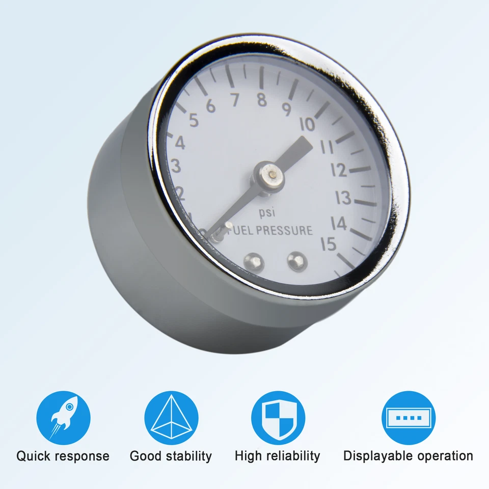Fit Holley 1.5" Direct Mount Low Pressure Fuel Pressure Gauge 0-15 PSI 1/8"NPT - Image 4 of 4