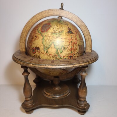 趣味 Globe Midnight Horoscope,1995,Vol.19 No2 Vintage Old World Italian Mini Globe Zodiac Signs Terrestrial
