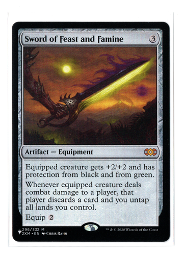 MTG Sword of Feast and Famine The List - Double Masters 296/332 Regular Mythic