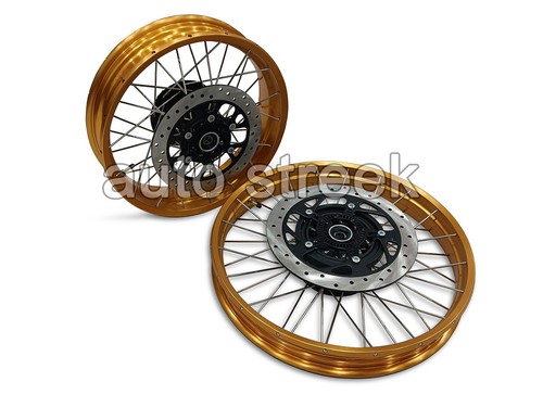 Genuine Royal Enfield Himalayan 450 FRONT & REAR GOLDEN TUBELESS SPOKED WHEELS - Picture 4 of 6