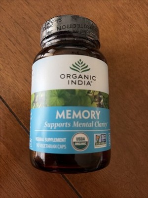 Organic India Memory Supports Mental Clarity 90 Capsules Exp 10/2027