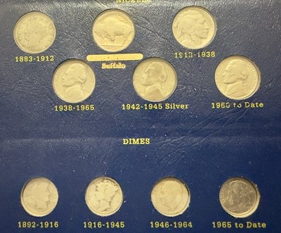 20th Century US Type Set Coin Collection Whitman Album - 38 Coins