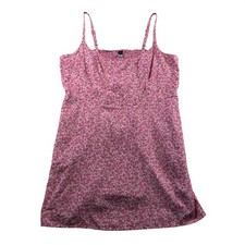 Old Navy Womens XXL Pink Floral Linen Blend Smocked Cami Mini Dress 863521-00-1