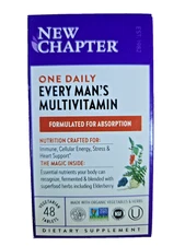New Chapter Men's Multivitamin for Immune, Stress, Heart, 48 Tablets - 03/2026