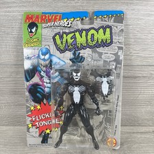 Figura de acción de colección 1992 Toy Biz Marvel Super Heroes Venom con lengua parpadeante NUEVO
