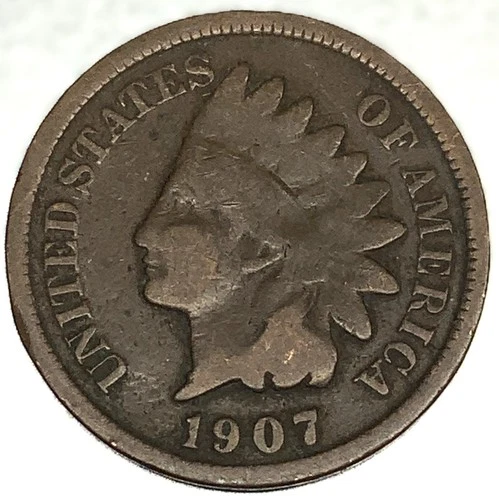 1907 Indian Head Cent Penny Good Condition 1c One Cent US Coin- 2421