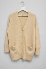 Aritzia Wilfred Cardigan Alpaca Wool Sweater Oversized Knit Beige 1 fuzzy Large