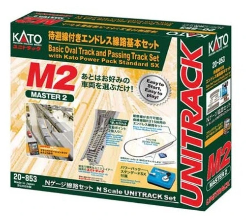 Kato #20853 N GAUGE M2 Básico Ovalado y Juego de Pistas de Paso con Paquete de Energía UNITRACK ~ NUEVO | Zustand: New