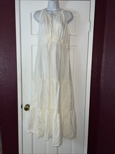 Old Navy Women’s Fr & FlareGauze Dress Size Medium Ivory Sleeveless