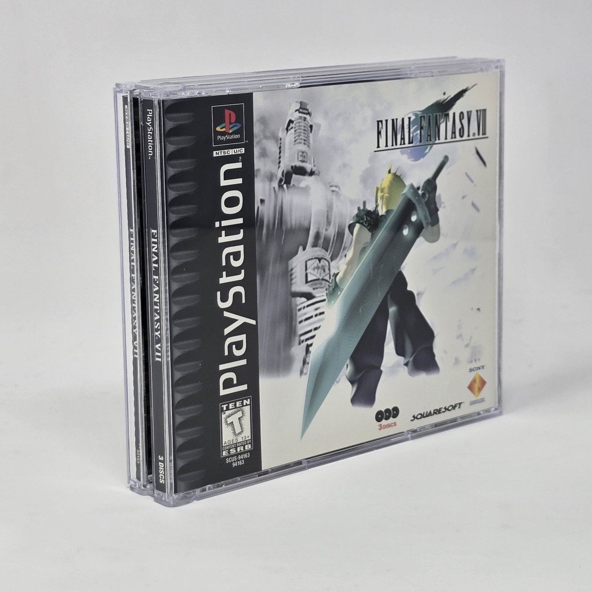 Final Fantasy VII 7 (PlayStation 1 PS1) Black Label Case & Discs