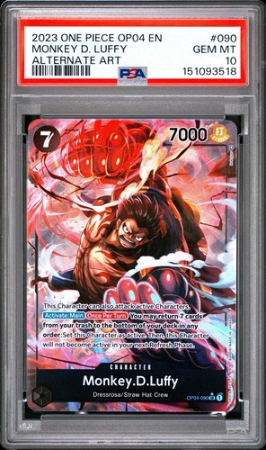 Monkey.D.Luffy (Alternate Art) graded PSA 10 for sale on eBay