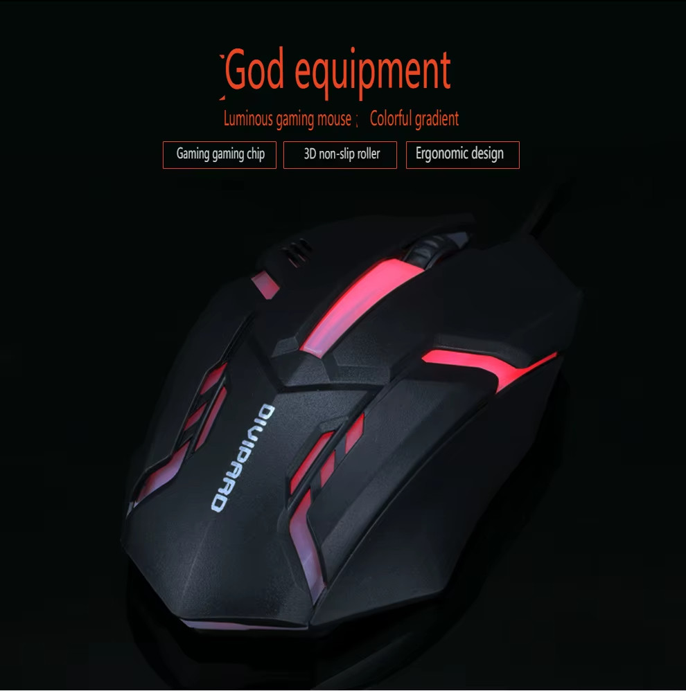 Mouse Wired multicolour gaming Optical Ergonomics Mouse