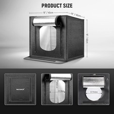 16"x16" Portable Folding Photography Lightbox, 4 Backdrops, 5600K 144 LEDs 5310l