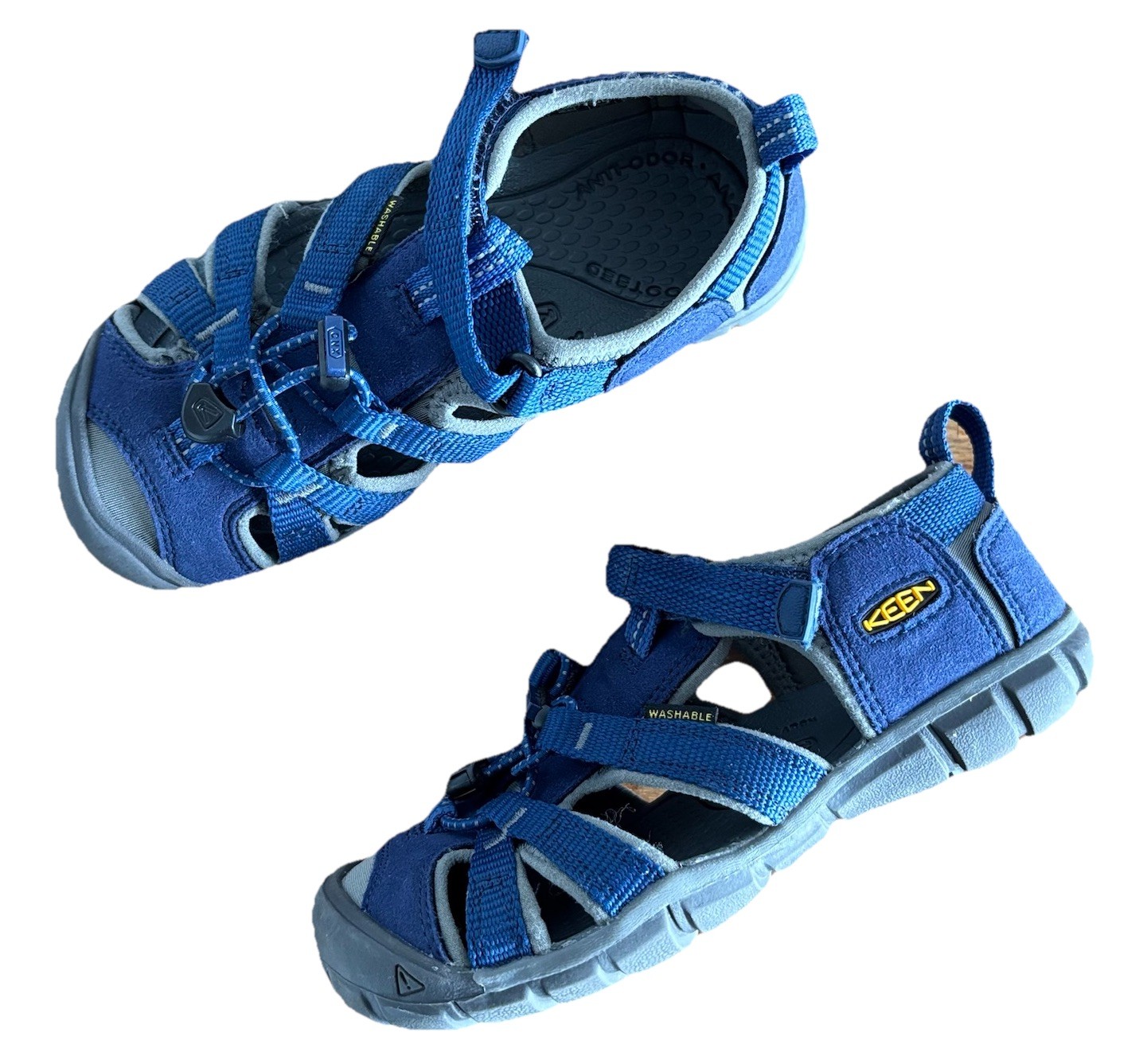 Keen Seacamp II CNX blu grigio bambini taglia 13 sandali acqua scarpe escursionismo