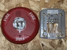 SYSTEM SENSOR PC2R RED CEILING MOUNT HORN/STROBE "FIRE" MARKING - PRE-OWNED