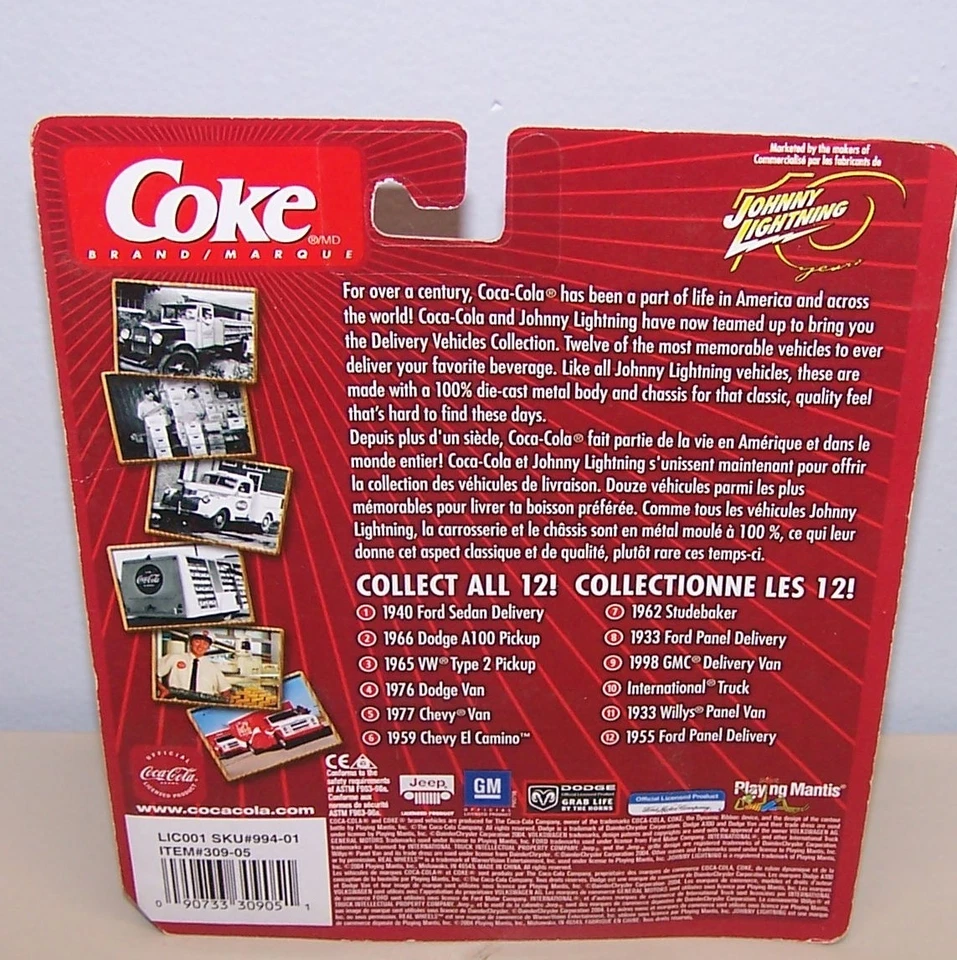 Coca-Cola Johnny Lightning Delivery 1955 Ford Panel Delivery Real Wheels Series - Image 2 of 4