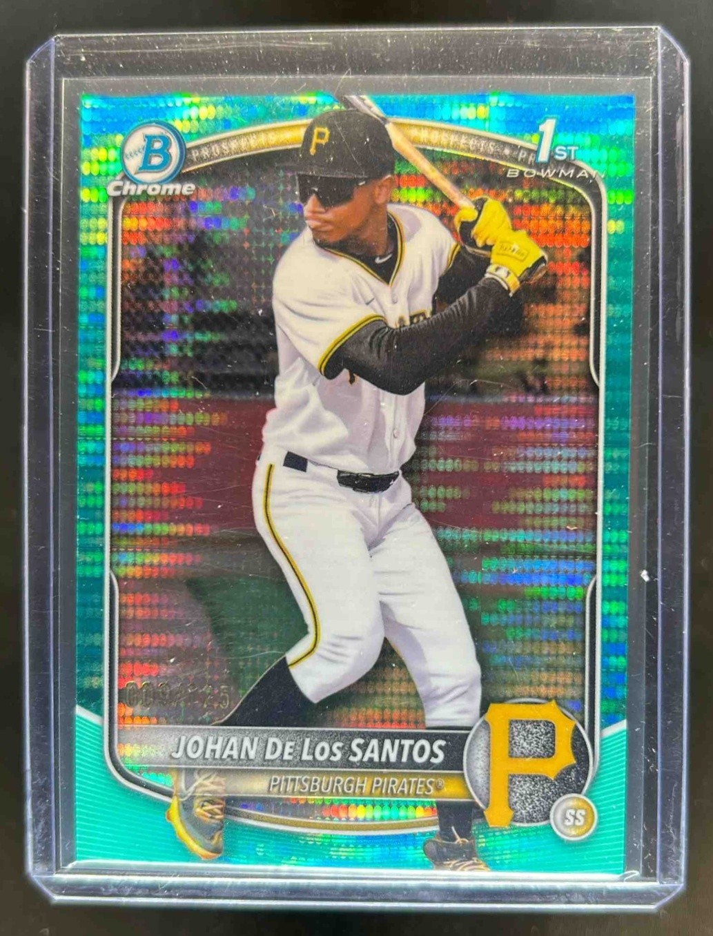 2025 Bowman Chrome Johan De Los Santos Aqua Pulsar Refractor 1st #/125