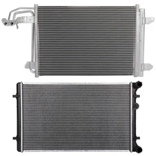 Radiator & AC Condenser Cooling Kit For 09-12 Audi A3 2.0L 1984CC 121Cu. In. l4